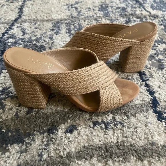 Raye Nix Heel In Natural Sandals Size 6.5 - Picture 8 of 13